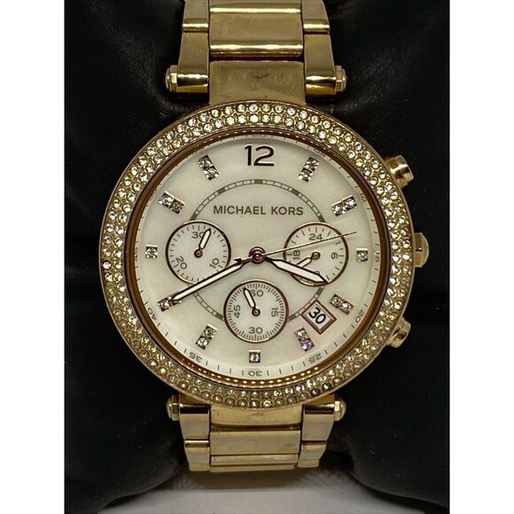 Michael Kors Parker MK5491 Women's Gold Stainless Steel Analog Dial Watch VK717 - Picture 2 of 12